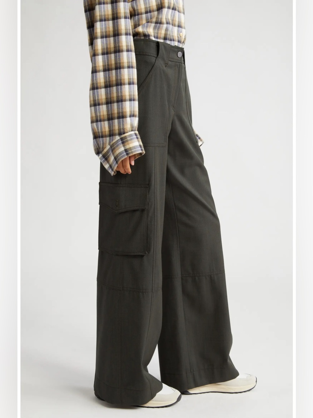 TWP Stretch Wool Cargo Pants in Military, size 6 - Picture 4 of 13